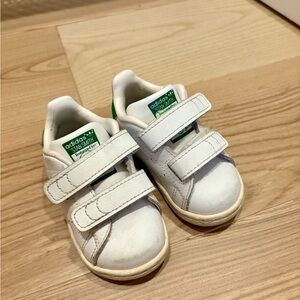 Adidas Kids baby toddler White green Stan smith Sneakers velcro boy girl US 4K